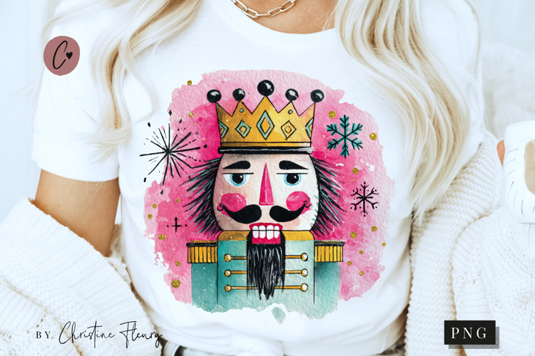 Preppy Watercolor Nutcracker PNG
