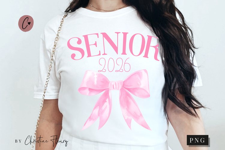 Coquette Pink Senior 2026 PNG example image 1