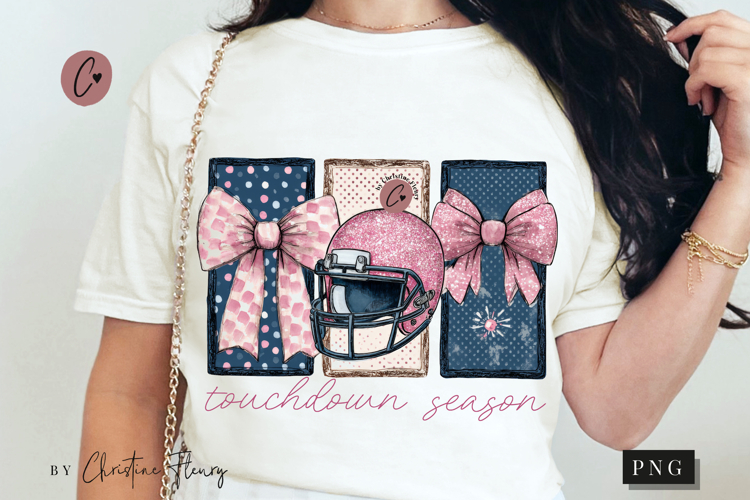 Pink and Blue Touchdown Season PNG