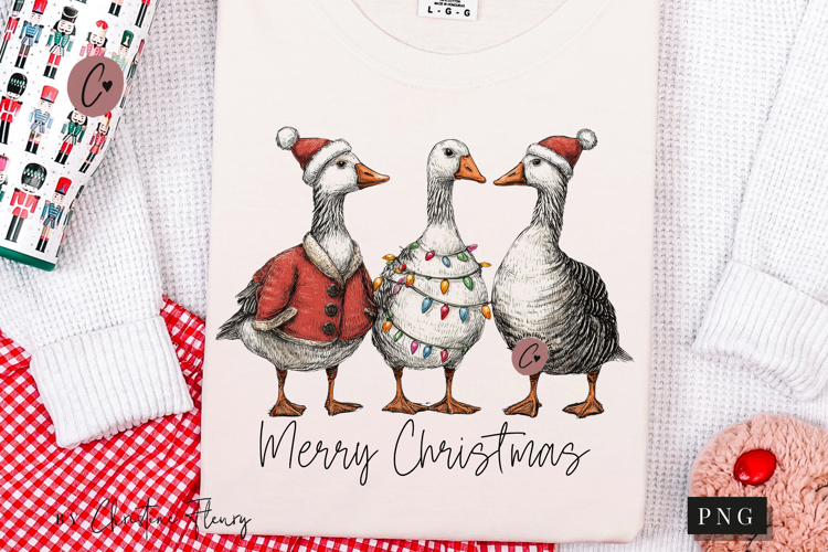 Merry Christmas Funny Goose PNG