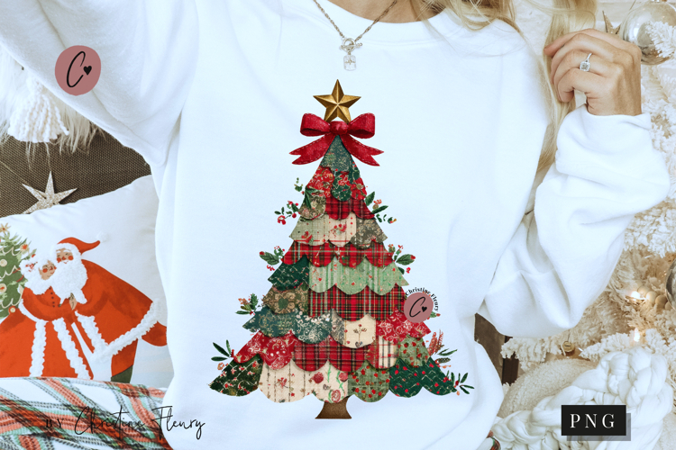 Patchwork Christmas Tree PNG