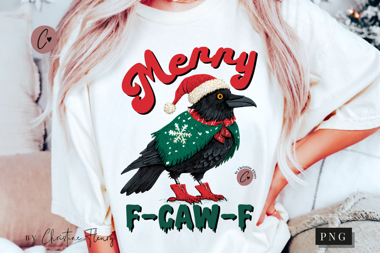 Merry F-Caw-F Funny Christmas PNG