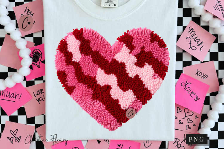 Latch Hook Yarn Valentine Heart PNG