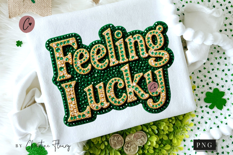 Rhinestone Feeling Lucky PNG | St Patricks Day Png