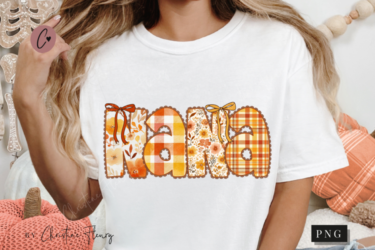 Preppy Floral Fall Nana PNG