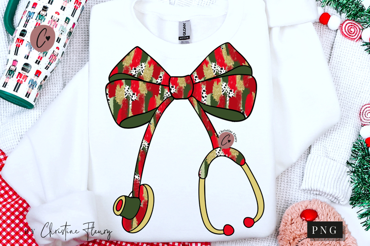 Preppy Christmas Nurse PNG