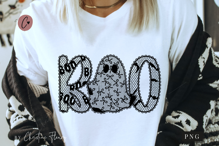 Halloween Lace Boo Ghost PNG