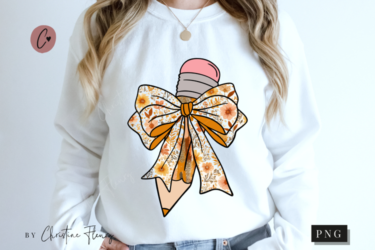 Preppy Fall Teacher Pencil PNG