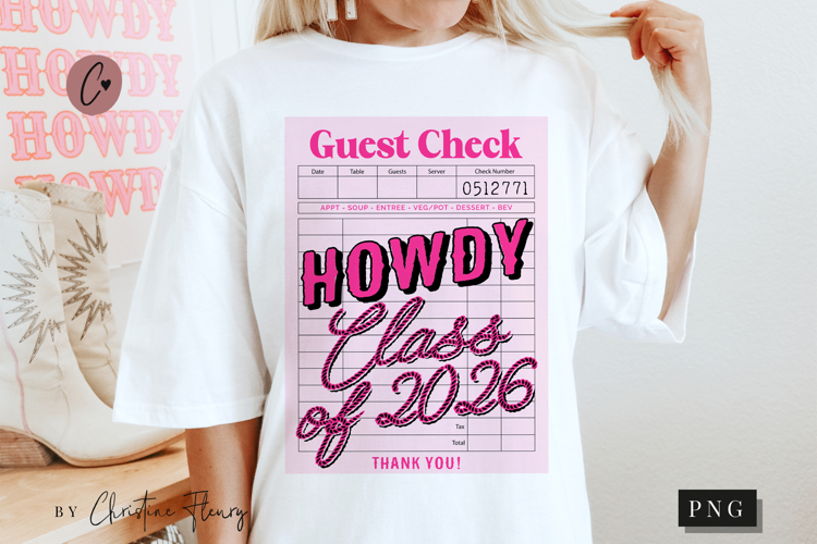 Howdy Class Of 2026 Guest Check PNG