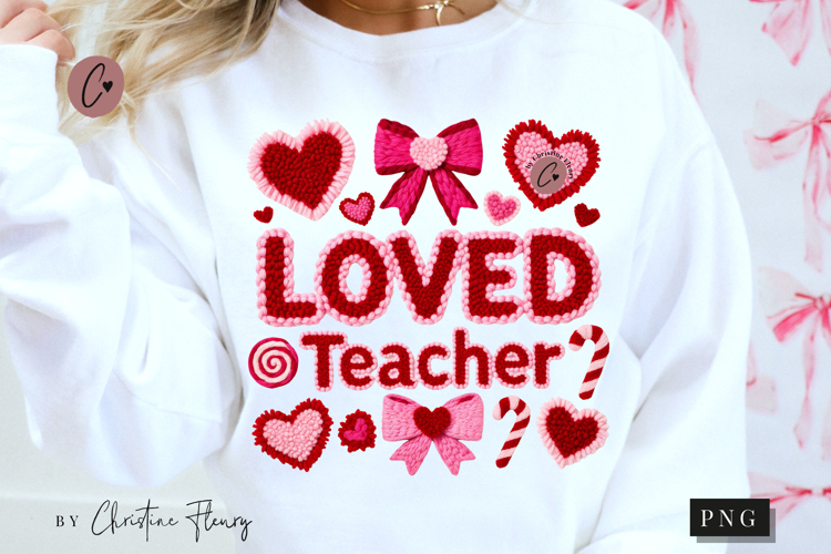 Valentine Loved Teacher PNG Latch Hook Yarn