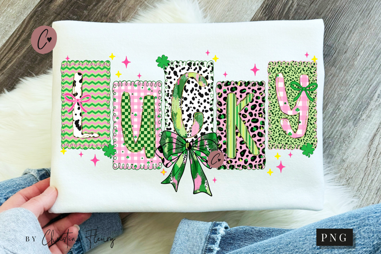 Preppy Coquette Lucky PNG | St Patricks Day Png