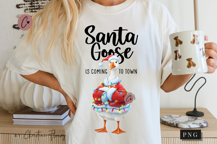 Funny Santa Goose PNG