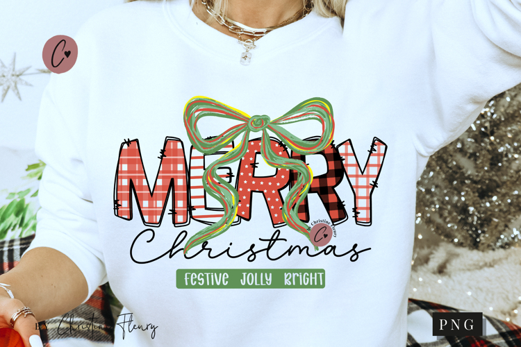 Coquette Merry Christmas PNG