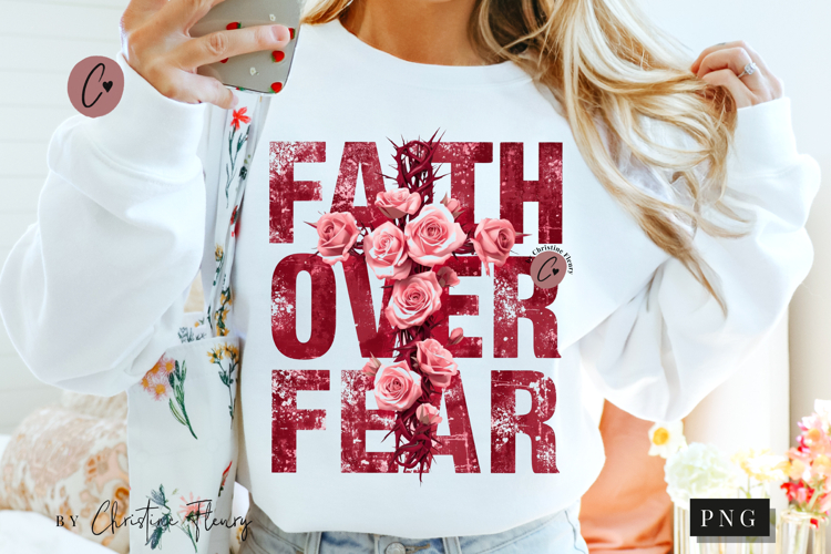 Faith Over Fear Christian PNG