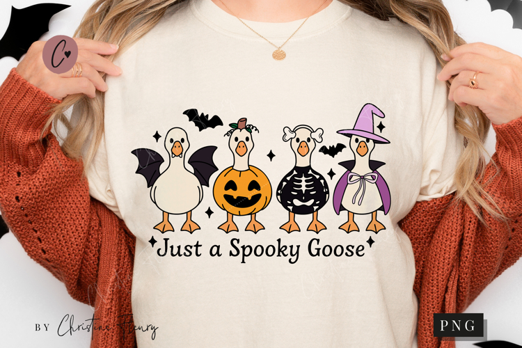 Just a Spooky Goose Halloween PNG