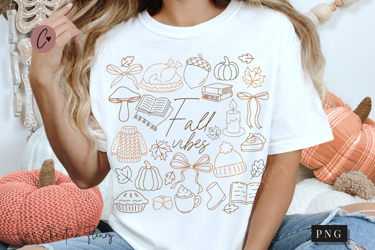 Doodle Fall Vibes PNG