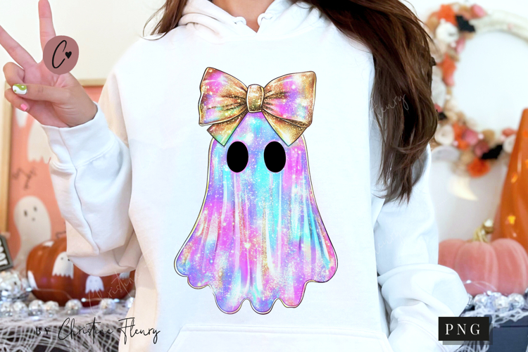 Iridescent Ghost Halloween PNG