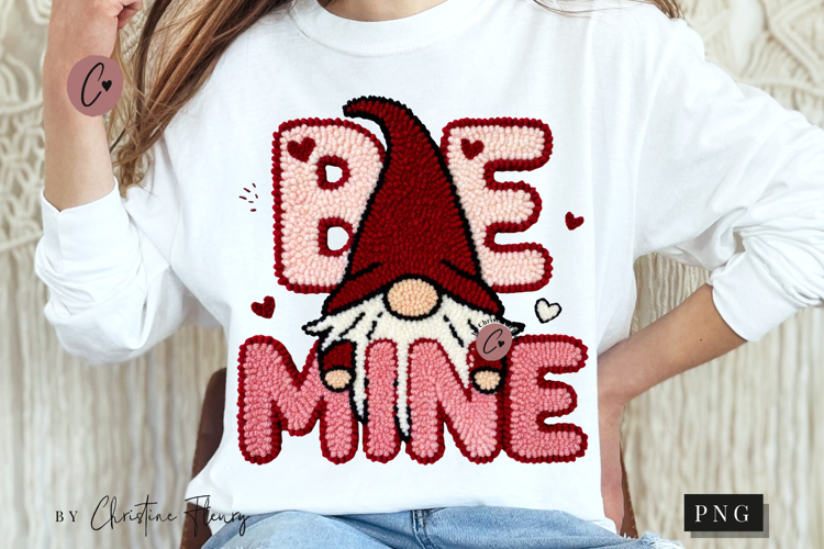 Be Mine Valentine Gnome PNG