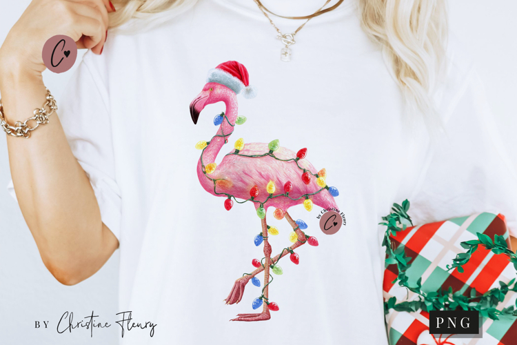 Funny Christmas Flamingo PNG