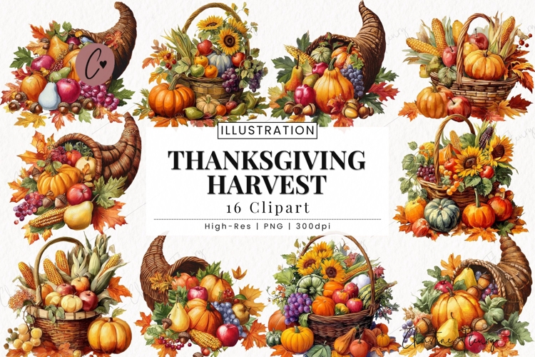 Thanksgiving Harvest Clipart Bundle