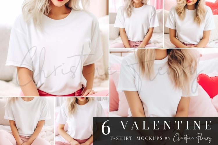 Valentines Day Bella Canvas 3001 T-Shirt Mockup Bundle