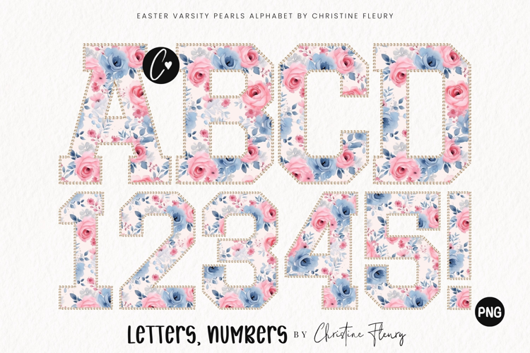 Roses Varsity Easter Pearl Alphabet PNG