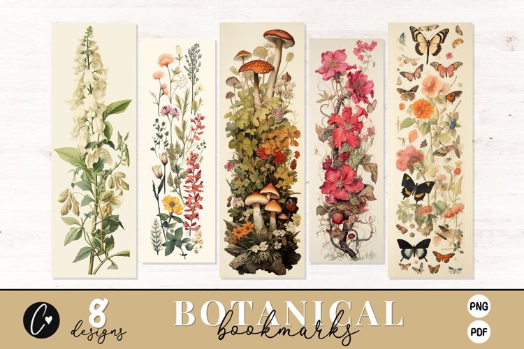 Vintage Botanical Printable Bookmark example image 1