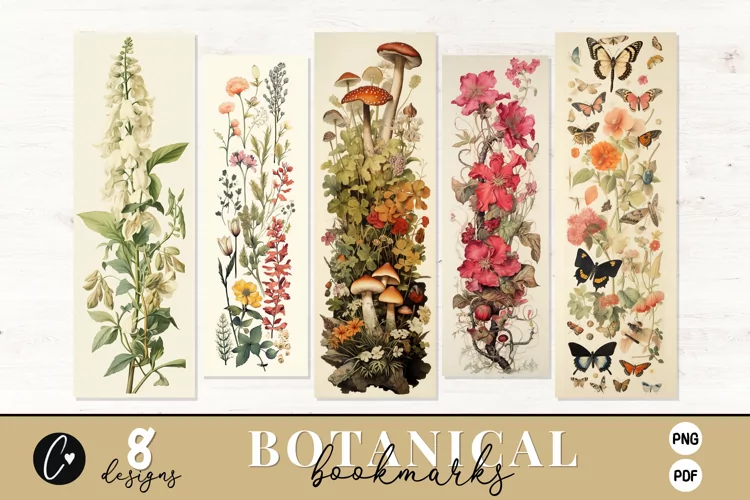 Vintage Botanical Printable Bookmark