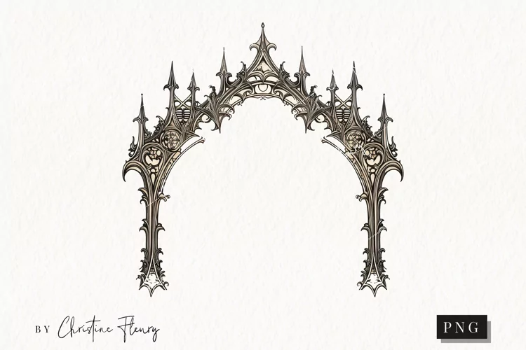 Vintage Gothic Frame Clipart | Halloween PNG