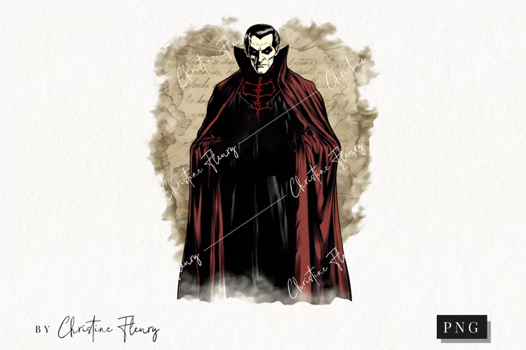 Vintage Goth Vampire Clipart | Halloween PNG