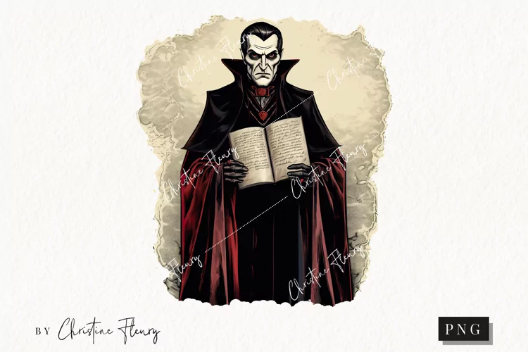 Vintage Goth Vampire Clipart | Halloween PNG