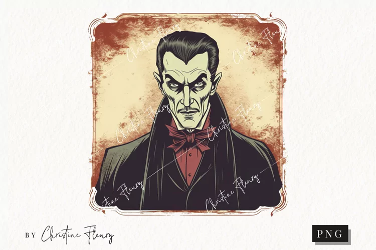 Vintage Goth Vampire Clipart | Halloween PNG