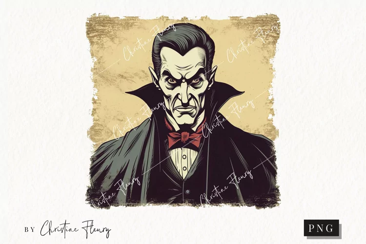 Vintage Goth Vampire Clipart | Halloween PNG