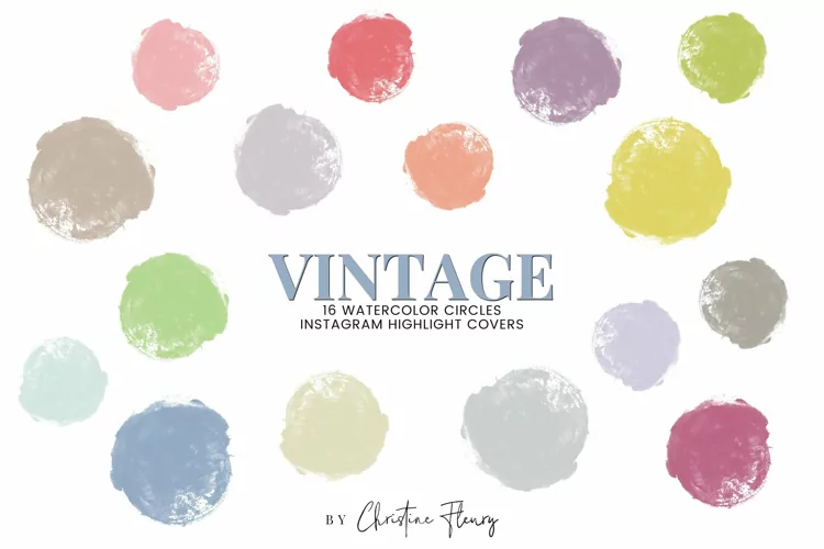 Vintage Watercolor Instagram Story highlight icons