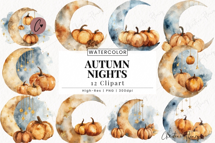 Autumn Nights Clipart Bundle