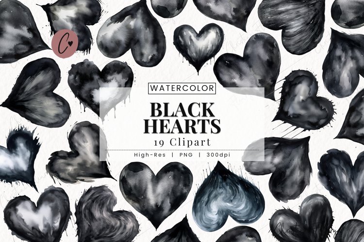 Black Heart Clipart Image 6