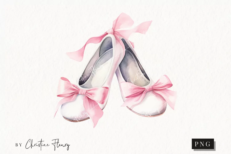 Watercolor Ballet Flats Clipart | Ballet Clipart