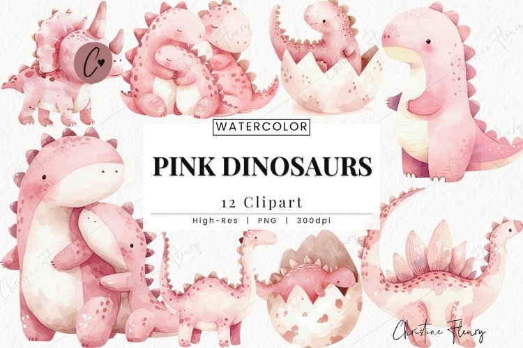 Watercolor Dinosaur Clipart Image 14