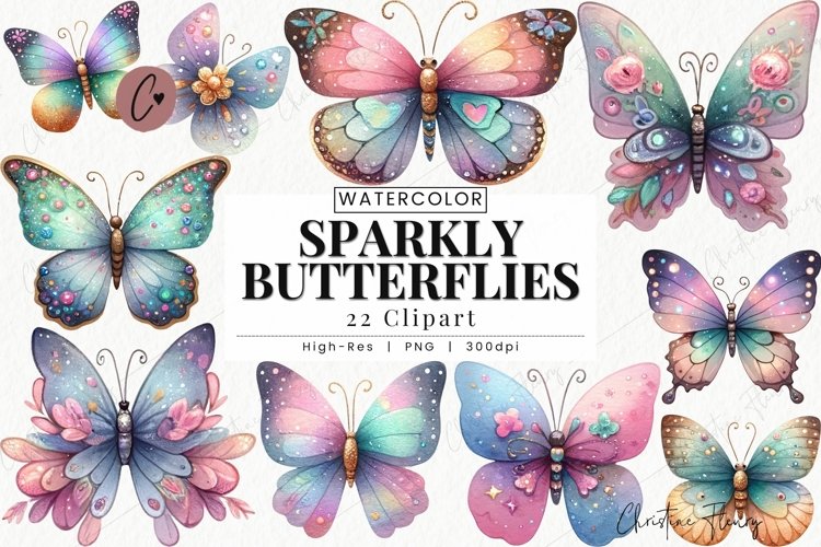 Watercolor Butterfly Clipart Image 16