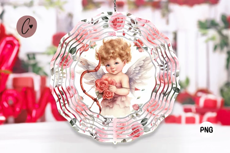 Valentines Cupid Wind Spinner | Valentine Sublimation