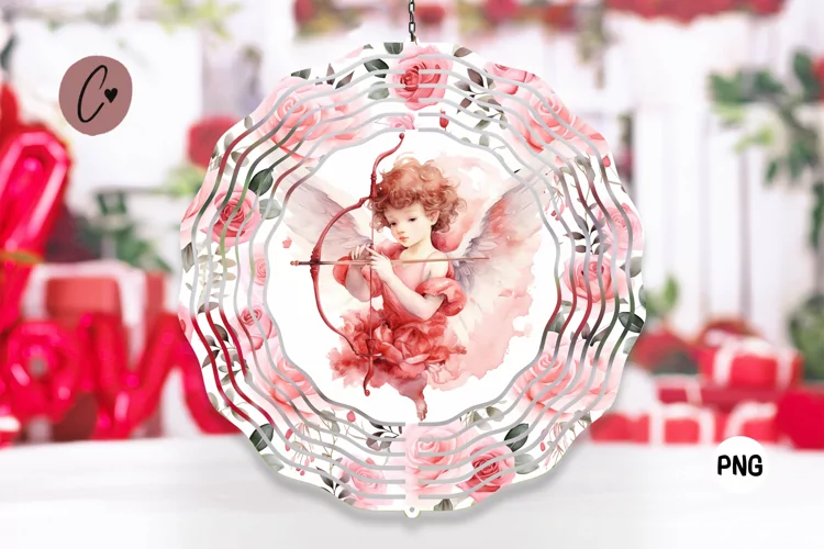 Valentines Cupid Wind Spinner | Valentine Sublimation