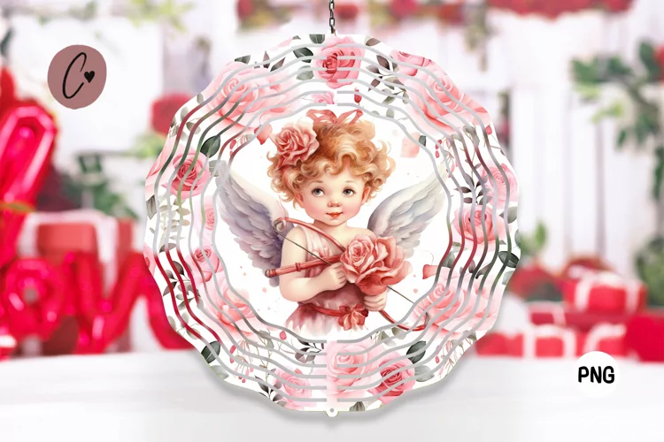 Valentines Cupid Wind Spinner | Valentine Sublimation