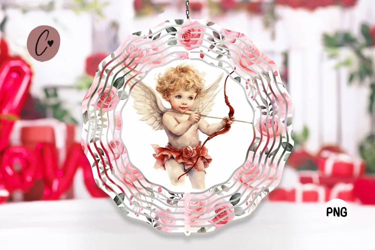 Valentines Cupid Wind Spinner | Valentine Sublimation