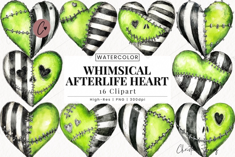 Whimsical Afterlife Heart Clipart Bundle