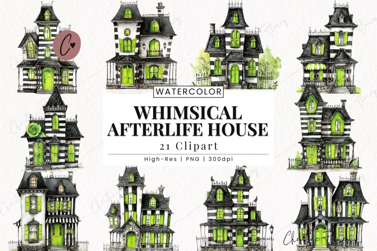 Whimsical Afterlife House Clipart Bundle