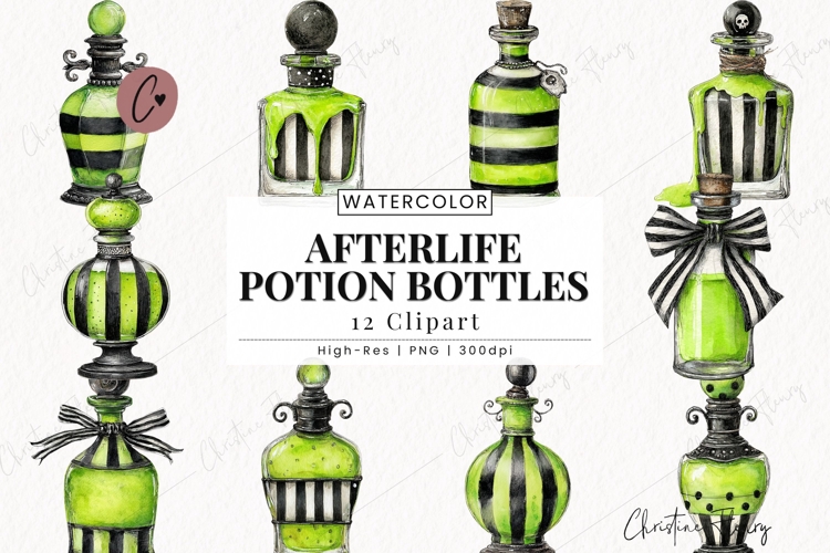 Whimsical Potion Bottles Clipart Bundle