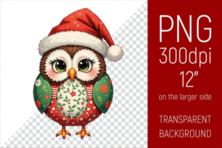 Christmas Owl PNG | Christmas Sublimation Design