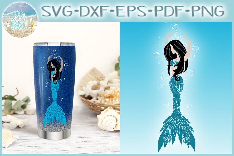 Mermaid Dance Ballet Mandala Zentangle SVG Dxf Eps Png PDF (258823