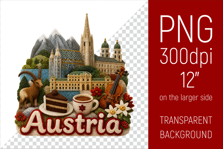 Austria Travel Landmark | National Culture Illustration