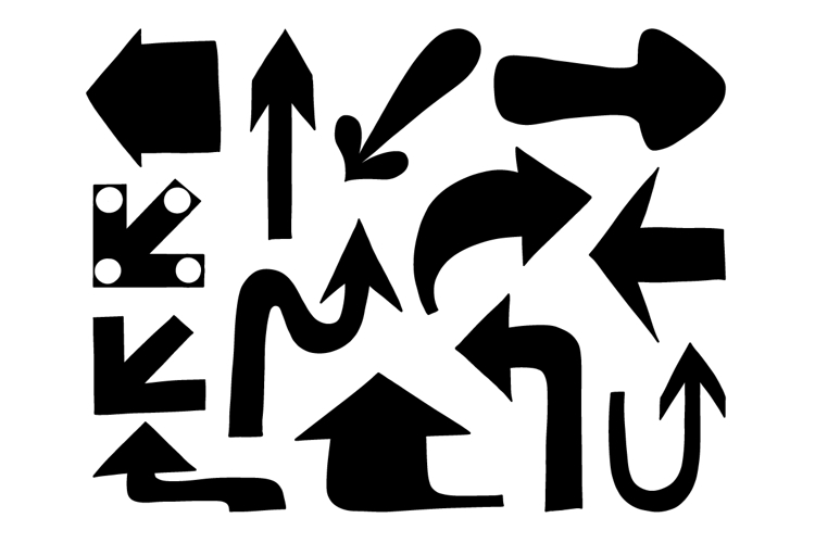 Hand Drawn Arrow Direction Set Bold Icon Pack SVG